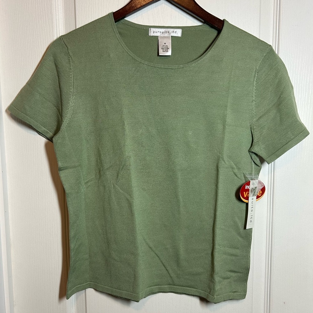 Pursuits, Ltd. Green Women's Silk Blend Top - Size 10 NWT NOS
